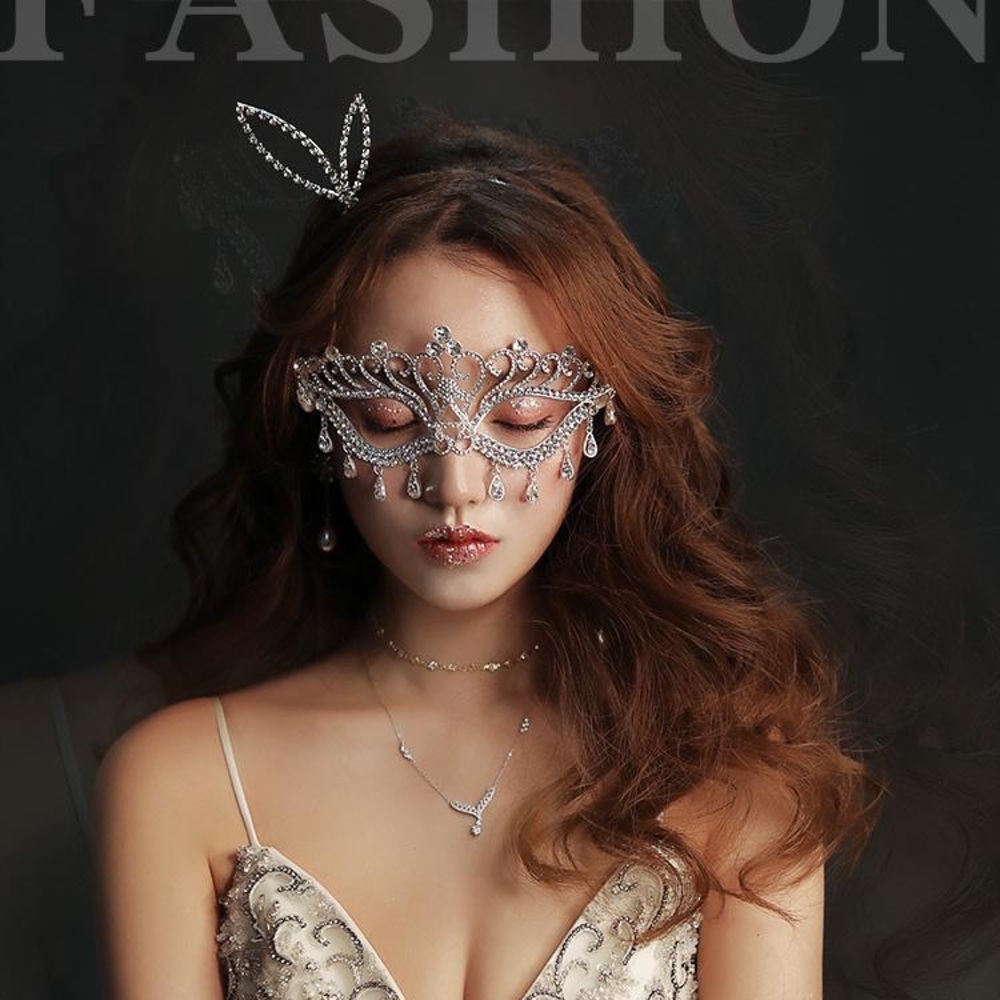 Rhinestone Tassel Eye Mask